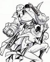 coloriage hellboy et son amie